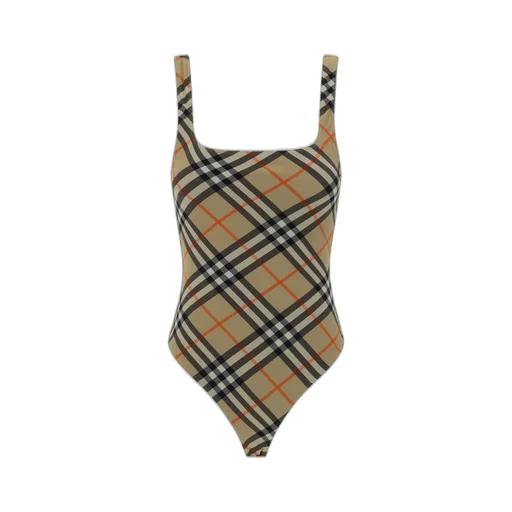 Check Pattern One-Piece Swimsuit