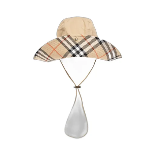 Check Brim Gabardine Bucket Hat