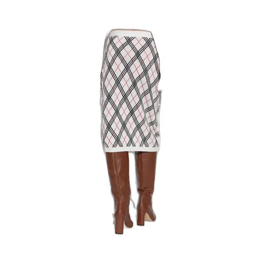 Ekd Jacquard Checked Knitted Midi Skirt