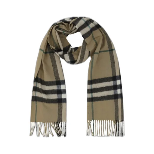 Checked Fringed-Edge Scarf