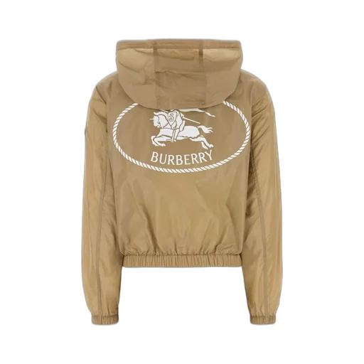 Logo Printed Hooded Zipped Jacket
