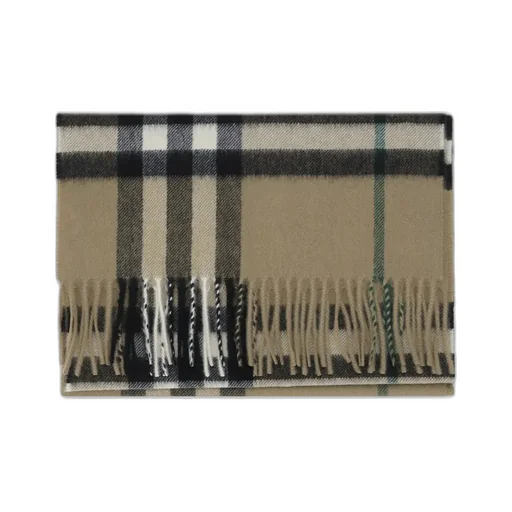 Checked Fringed-Edge Scarf
