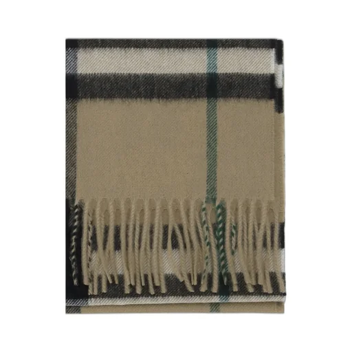 Checked Fringed-Edge Scarf