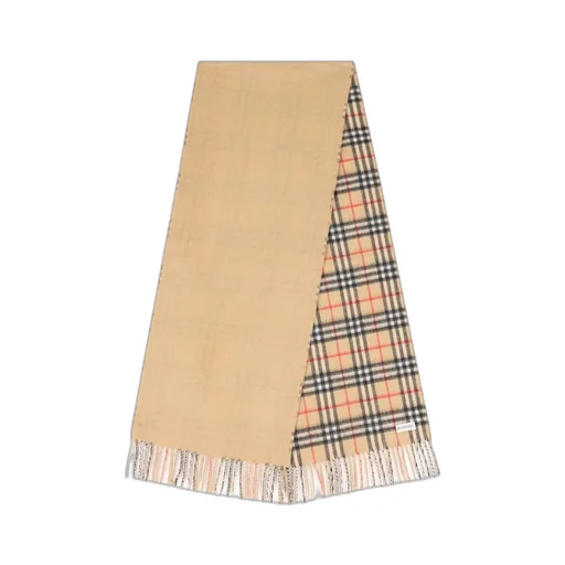 Checked Fringed-Edge Scarf