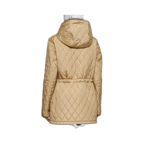 Quilted Hooded Drawstring Coat
