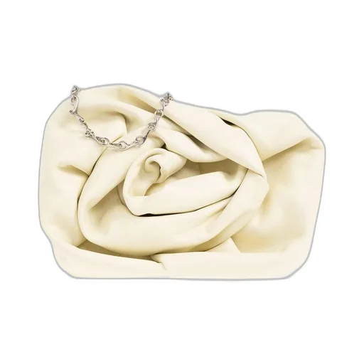 3D Rose Chain-Linked Clutch Bag