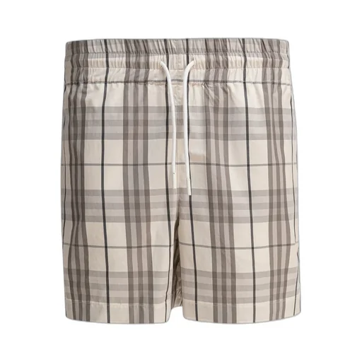 Checked Drawstring Shorts