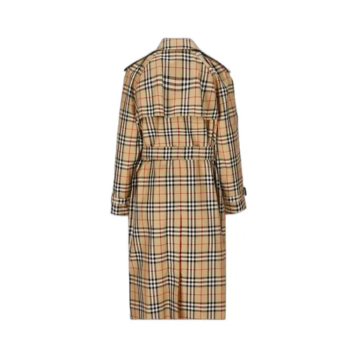 Vintage Check-Printed Belted Trench Coat
