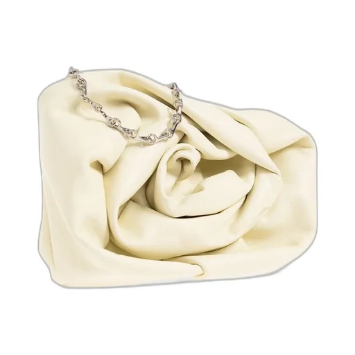 3D Rose Chain-Linked Clutch Bag