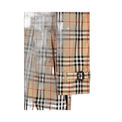 Vintage Check-Printed Belted Trench Coat