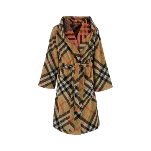 Checked Hooded Robe