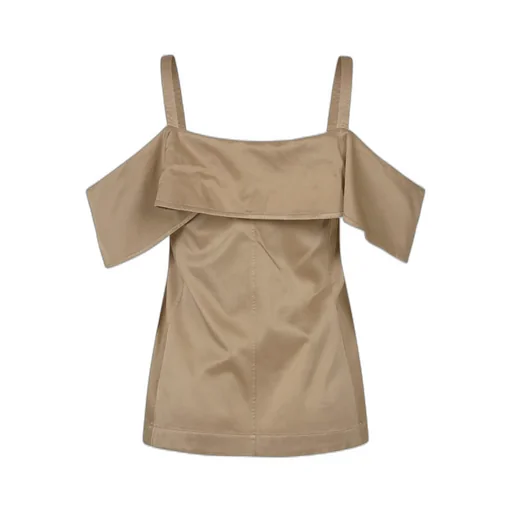 Cold-Shoulder Button-Detailed Blouse