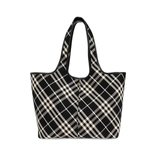 Vintage Checked Medium Top Handle Bag