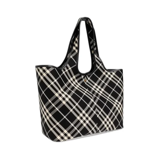 Vintage Checked Medium Top Handle Bag