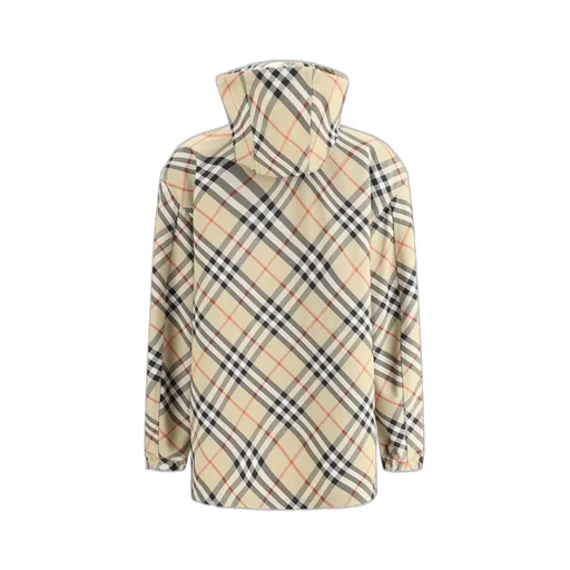 Check Printed Zipped Hooded Jacket