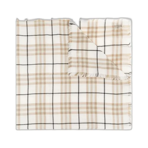 Checked Frayed-Edge Scarf