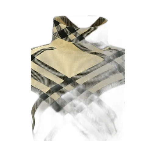 Check-Pattern High-Neck Knitted Jumper