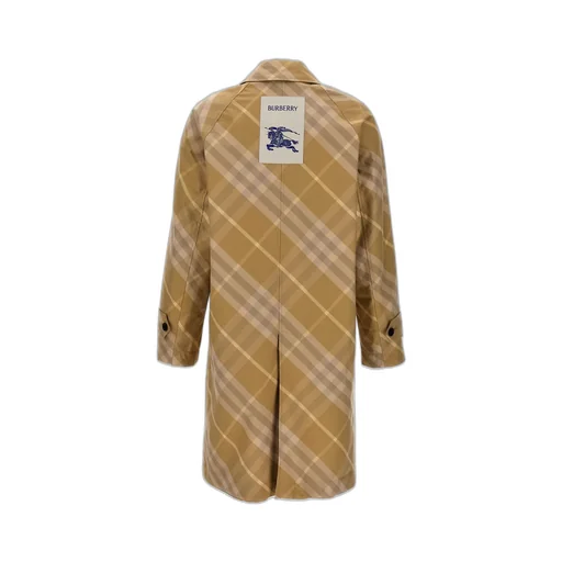 Reversible Check-Printed Buttoned Car Coat