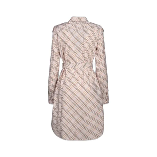 Checked Belted Waist Shirt Dress