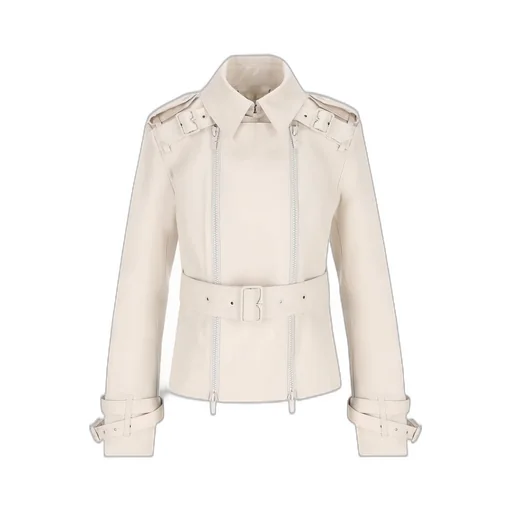 Belted Waist Zipped Trench Coat