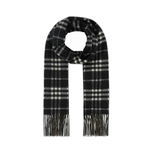 Reversible Contrast Check Fringed Scarf