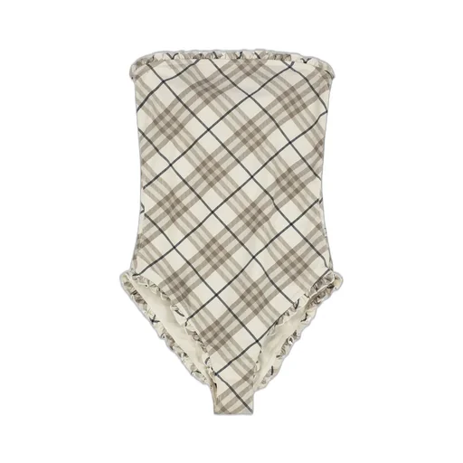 Checkered Ruffle Detailed One-Piece Swimsuit