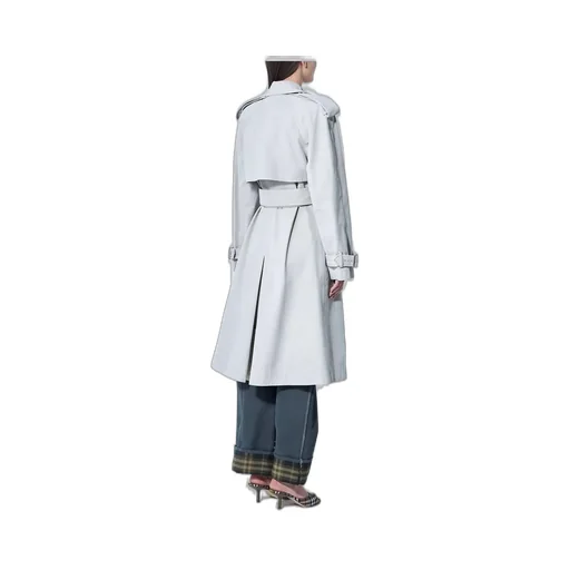 Double Breasted Belted Long Trench Coat