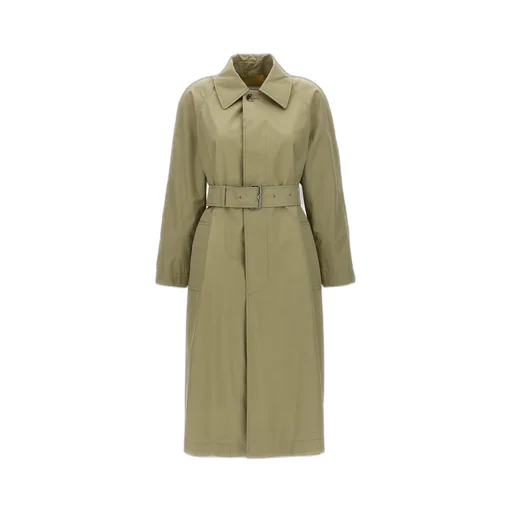 Checked Belted-Waist Reversible Trench Coat