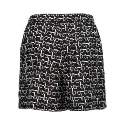 B Print Mid-Waisted Shorts