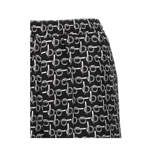 B Print Mid-Waisted Shorts