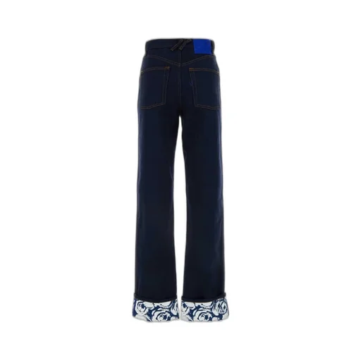 Logo-Patch Straight-Leg Turn-Up Hem Jeans