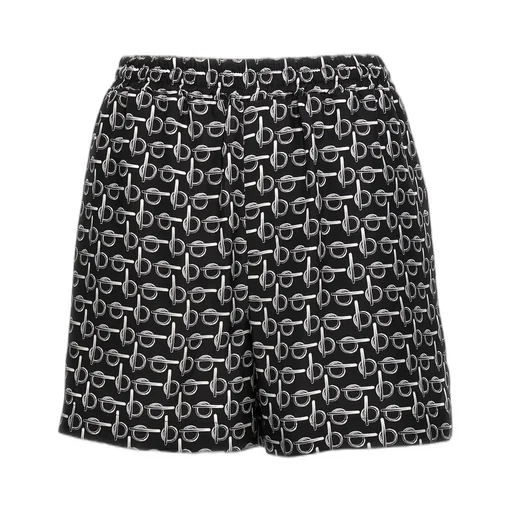 B Print Mid-Waisted Shorts