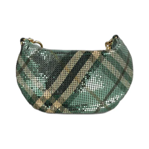 Chainmail-Linked Checked Shoulder Bag