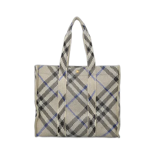 Medium Checked Knitted Top Handle Bag