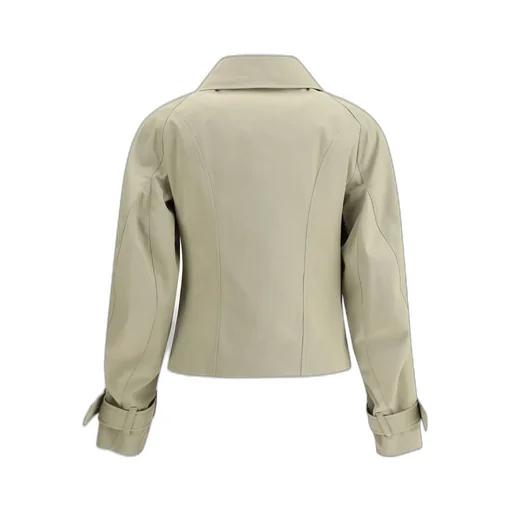 Double-Breasted Belted Cuff Trench Jacket