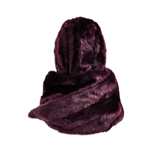 Faux-Fur Hooded Wraparound Scarf