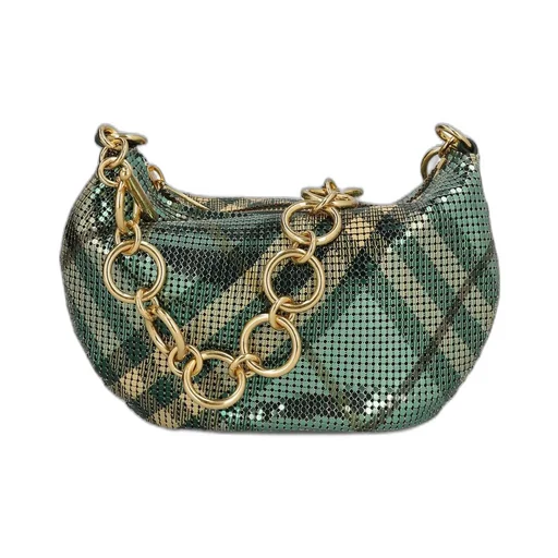 Chainmail-Linked Checked Shoulder Bag