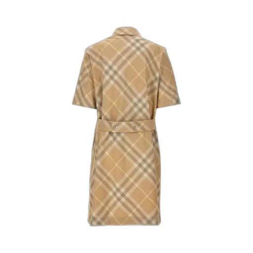 Vintage-Check Short-Sleeved Shirt Dress