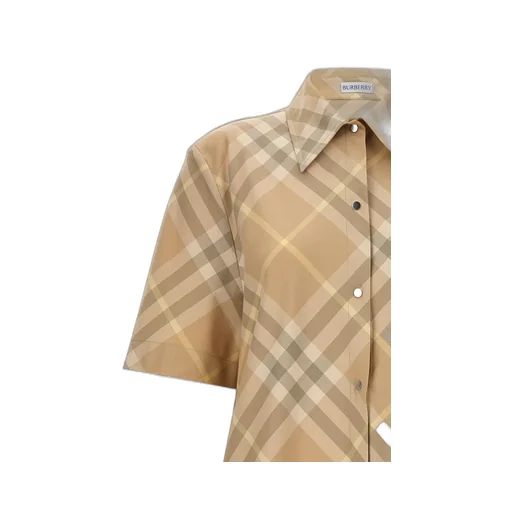 Vintage-Check Short-Sleeved Shirt Dress