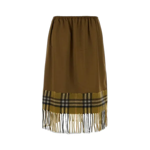 Checked Fringed Edge Skirt