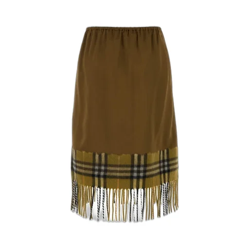 Checked Fringed Edge Skirt