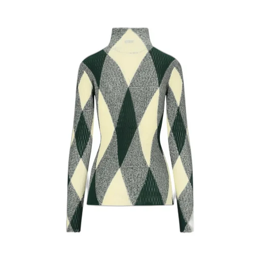 Argyle High-Neck Knit Jumper