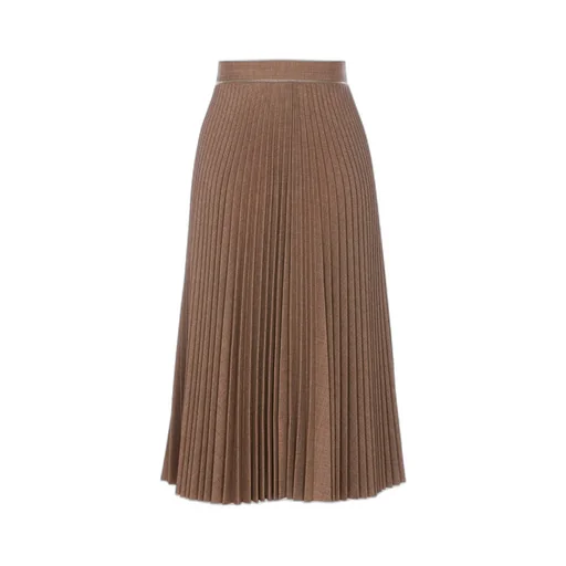Pleated Zip-Detailed Skirt