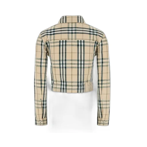 Checked Buttoned Long-Sleeved Jacket