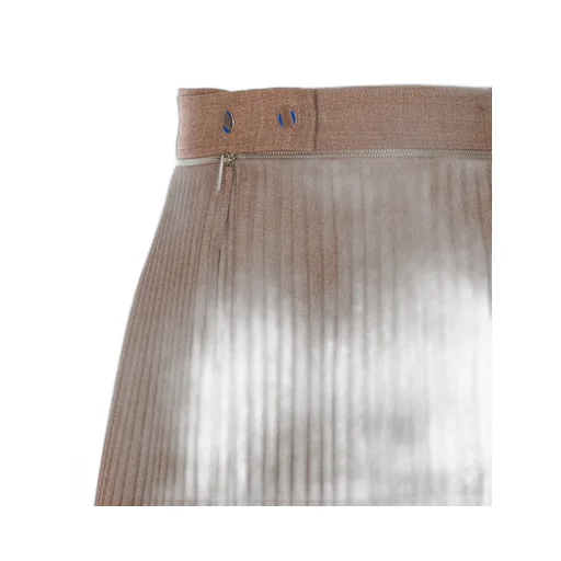 Pleated Zip-Detailed Skirt