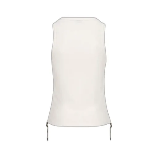Check Buckle Detailed Ribbed Tank Top