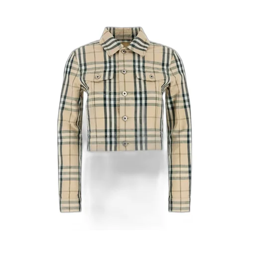 Checked Buttoned Long-Sleeved Jacket