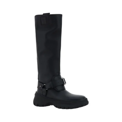 Buckle-Detailed Knee-High Boots