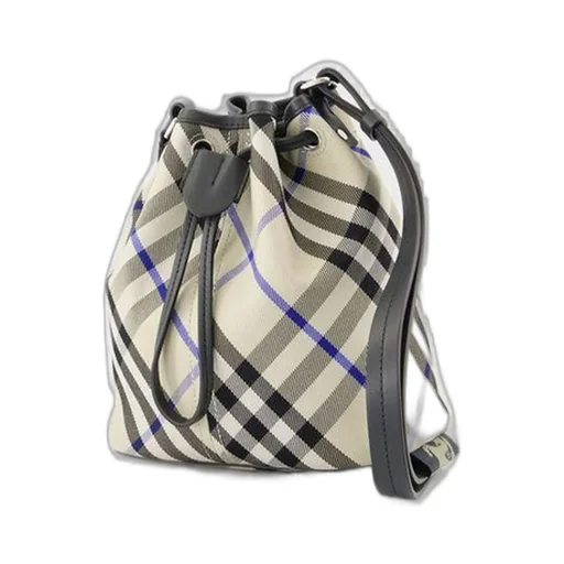 Mini Checked Drawstring Bucket Bag