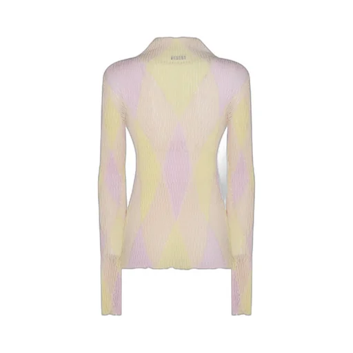 High-Neck Argyle Intarsia Knit Jumper